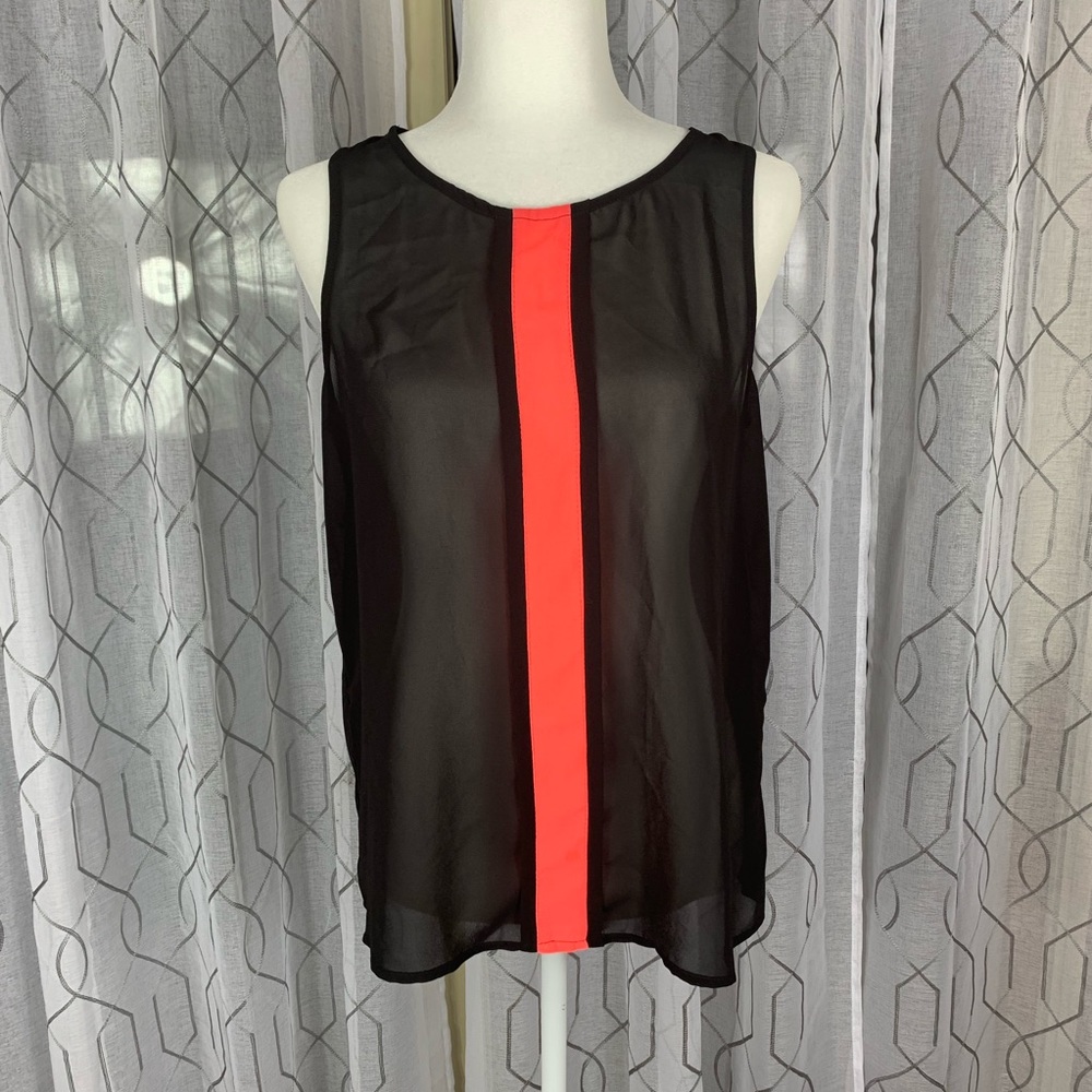 Chloe K Sheer Black Tank Top